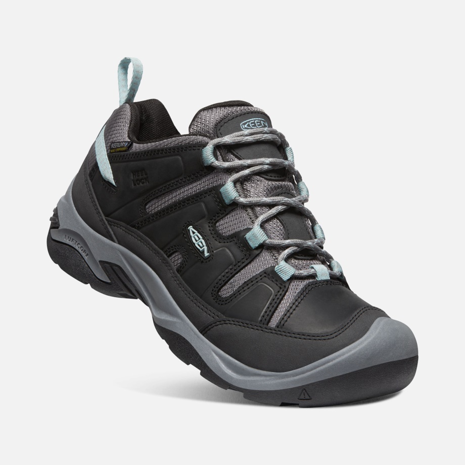 Keen Women's Circadia Waterproof Shoe Black-Cloud Blue