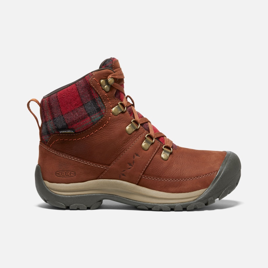 Women's Kaci III Winter Waterproof Boot Keen Tortoise Shell-Red Plaid