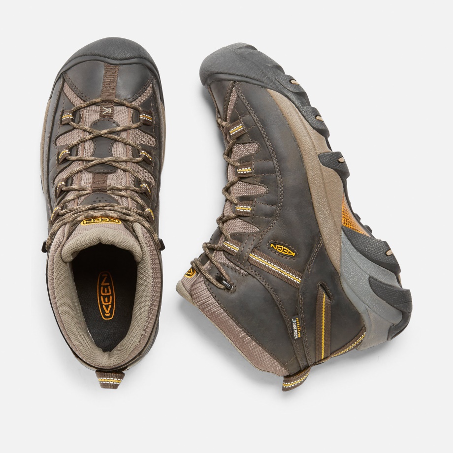 MEN'S TARGHEE II WATERPROOF MID HIKING BOOTS Keen Black Olive-Yellow