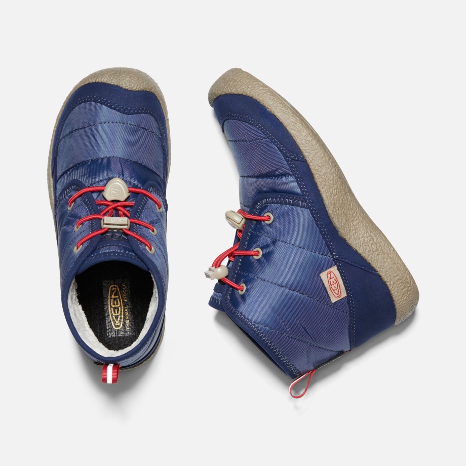 Blue Depths-Red Carpet Older Kids' Howser II Waterproof Chukka Keen