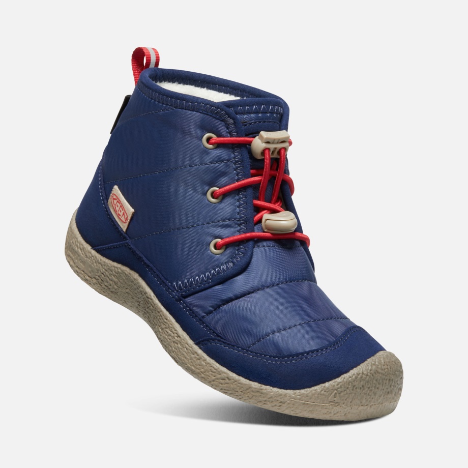 Blue Depths-Red Carpet Older Kids' Howser II Waterproof Chukka Keen